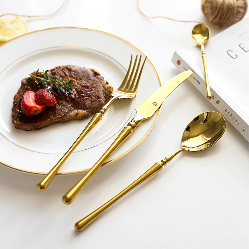 Rome Gold Stainless Steel Cutlery Set