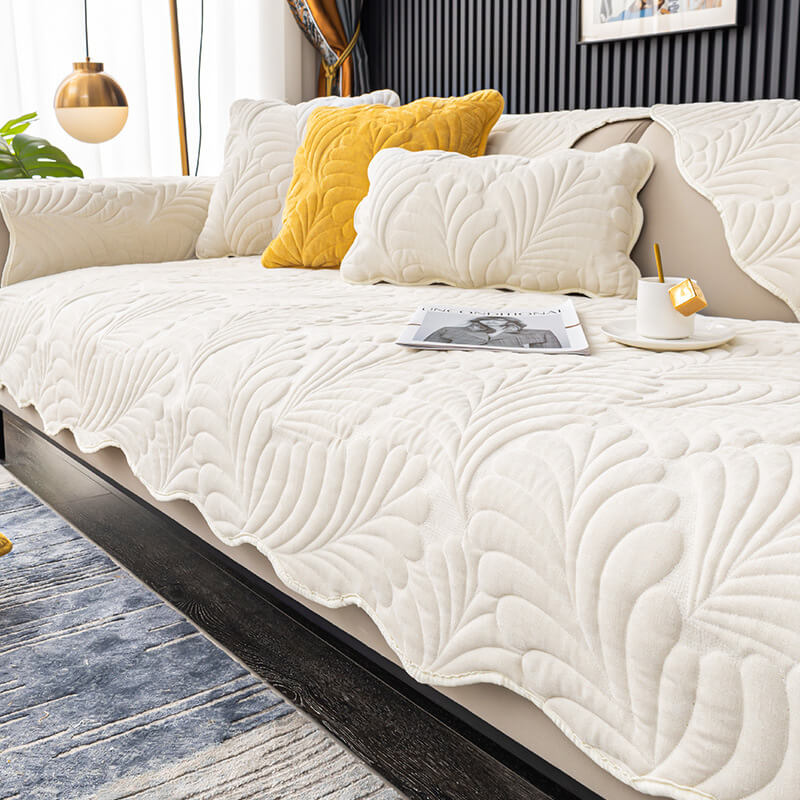 Leaf Cotton Mat Anti-scratch Protective Couch Cover 70x210