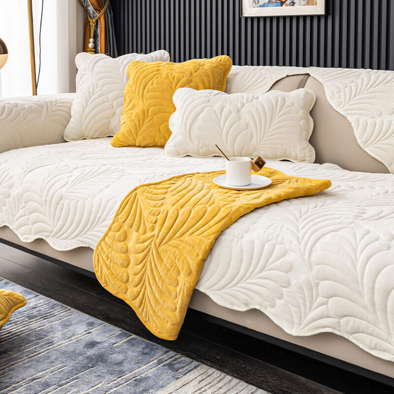 Leaf Cotton Mat Anti-scratch Protective Couch Cover 70x210