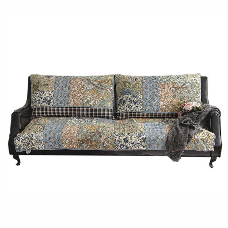 European Floral Cotton Couch Cover Sofa Protective Non-slip