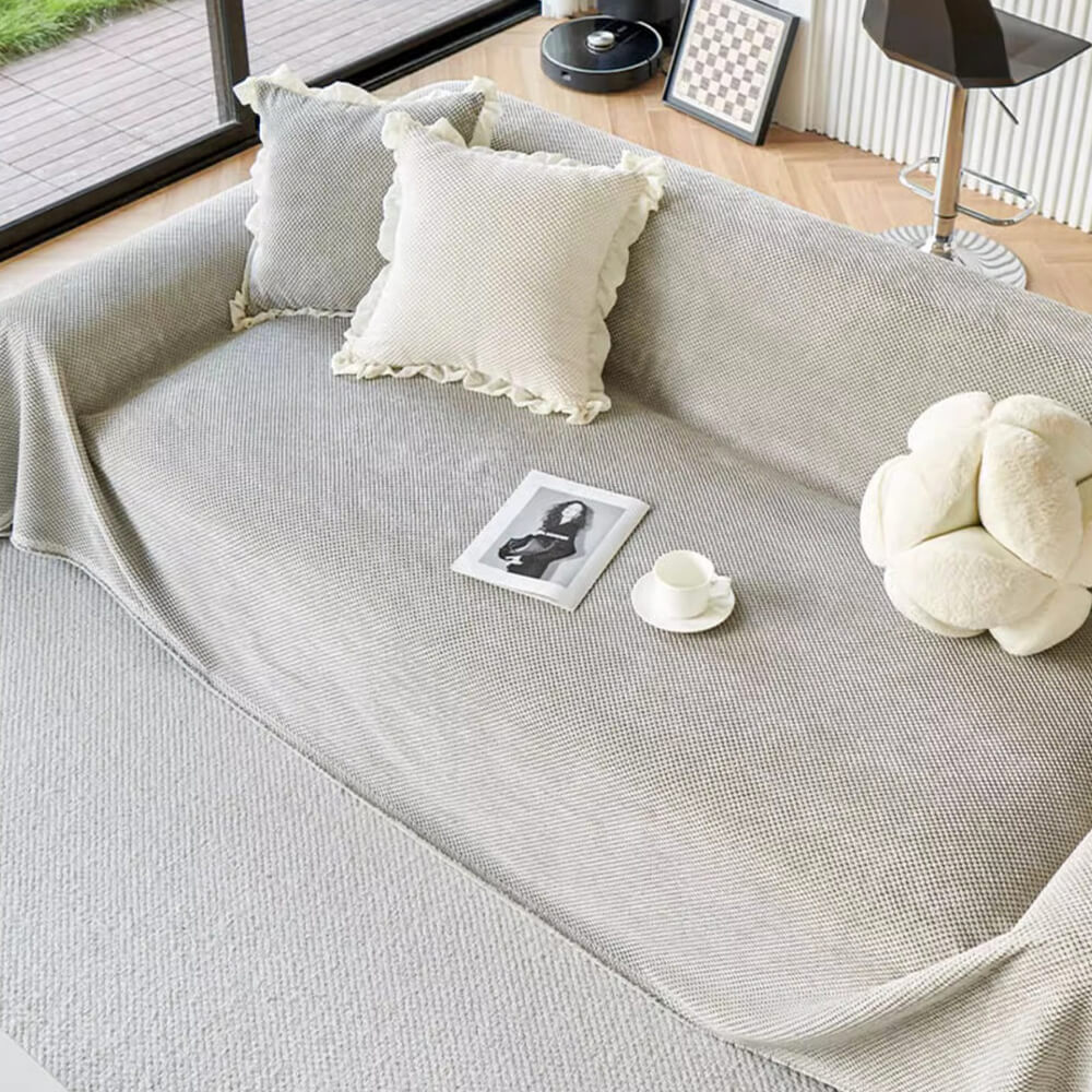 Soft Corduroy Warm Waffle Weave Couch Cover for Comfort