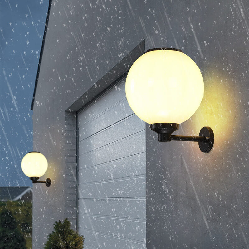 Solar Powered Globe Outdoor Wall Light