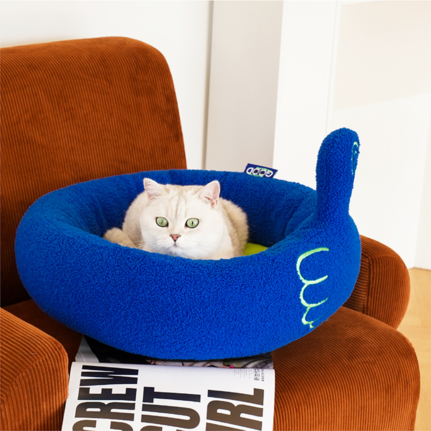 Pawsome Gesture Pet Bed Cozy Plush Dog Cat Bed Removable Cushion