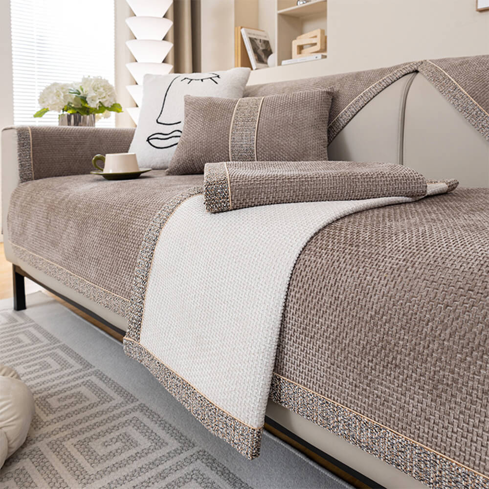 All-Season Modern Tweed Woven Chenille Anti-Slip Cover