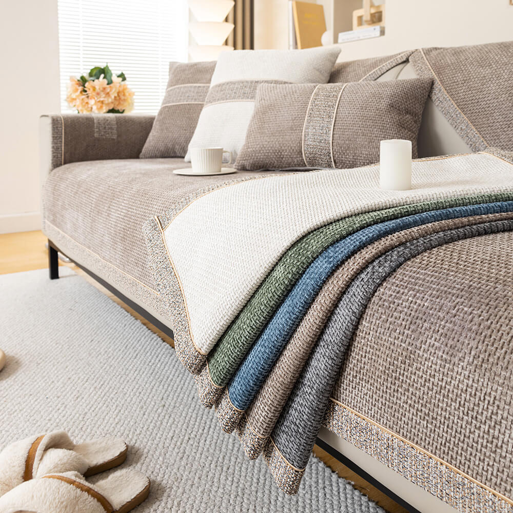 All-Season Modern Tweed Woven Chenille Anti-Slip Cover