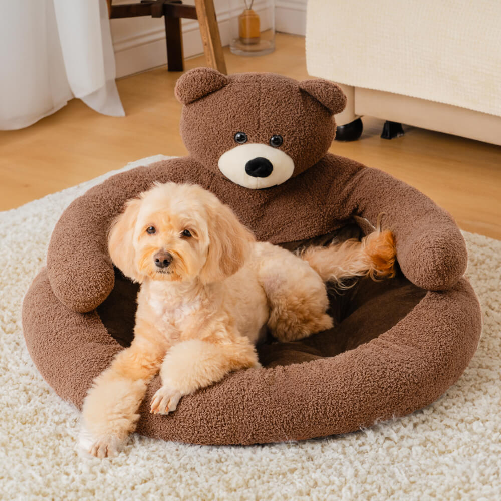 Cozy Bear Cat Sofa Soft Cuddly Adorable Kerseymer Fabric