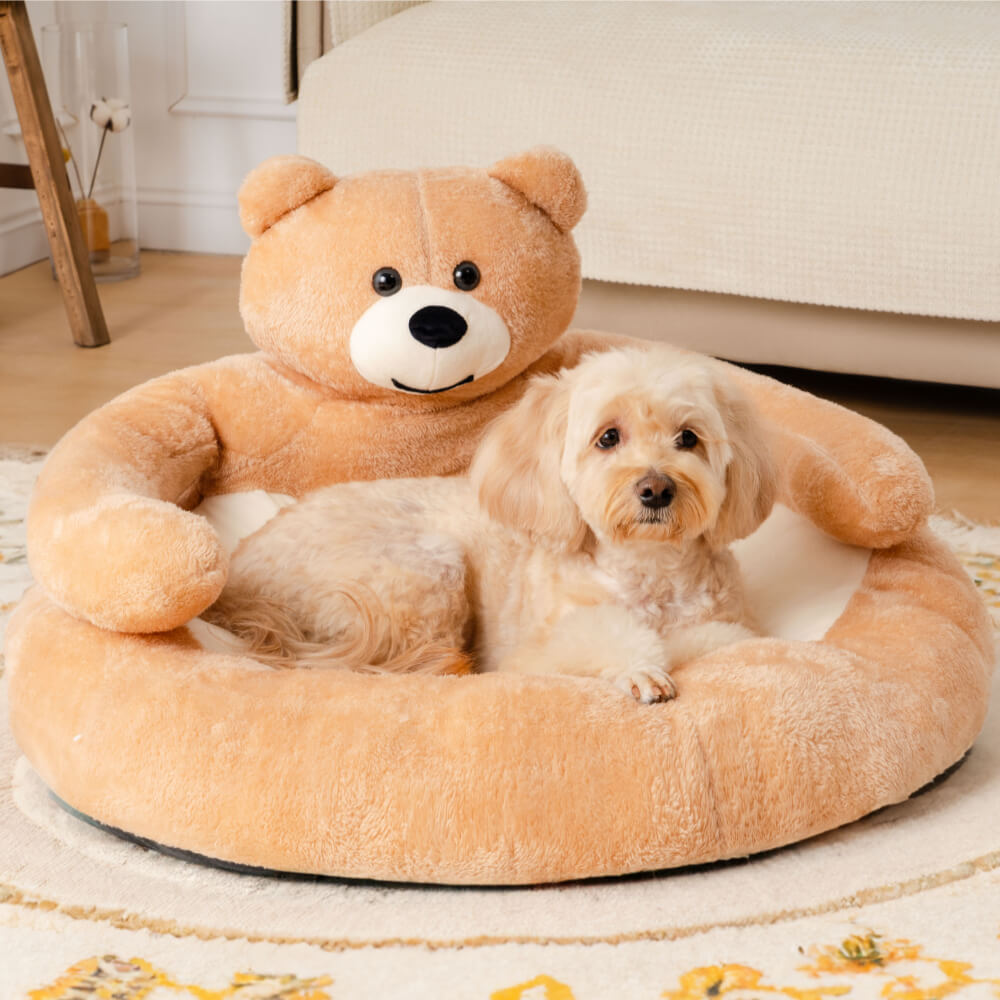 Cozy Bear Cat Sofa Soft Cuddly Adorable Kerseymer Fabric