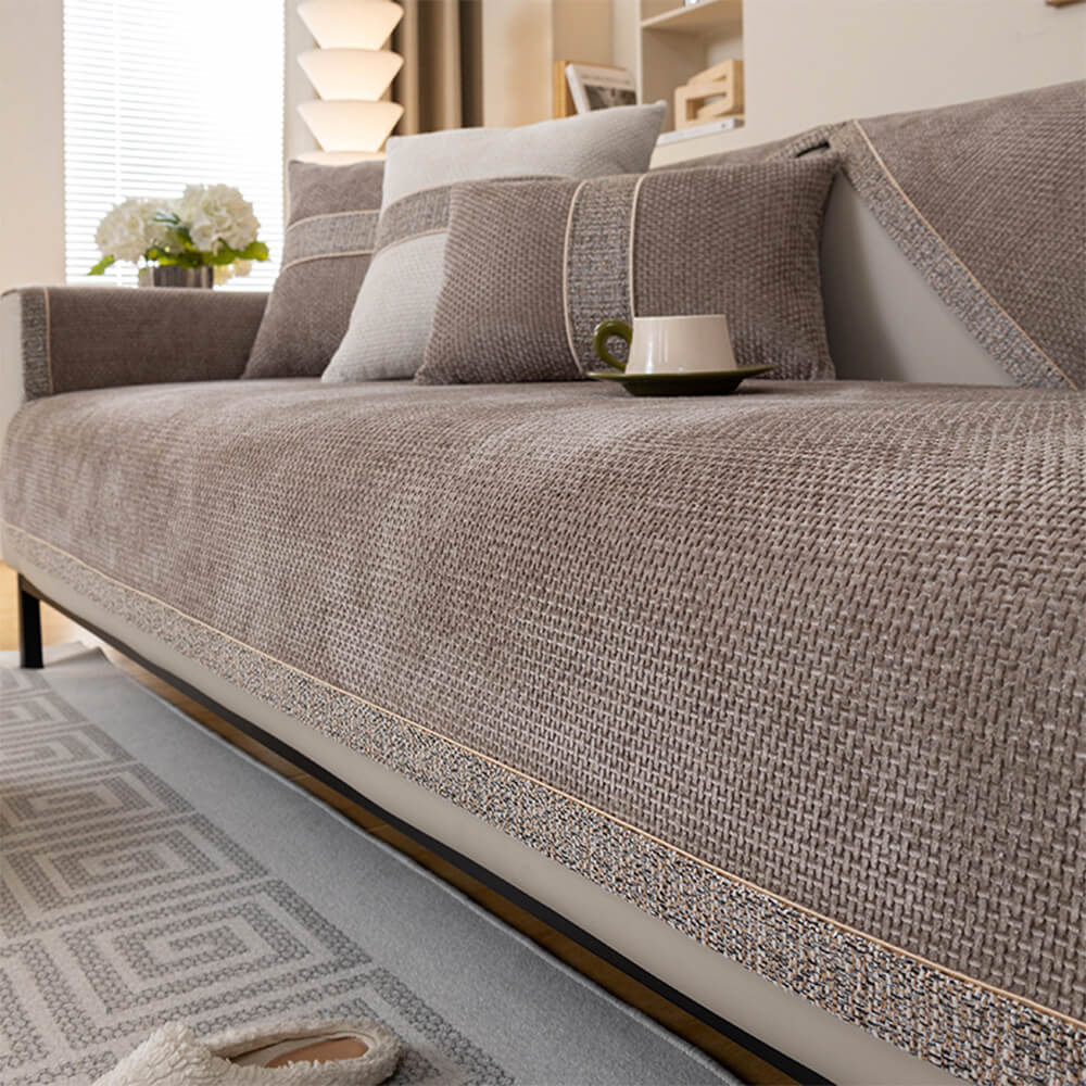 All-Season Modern Tweed Woven Chenille Anti-Slip Cover
