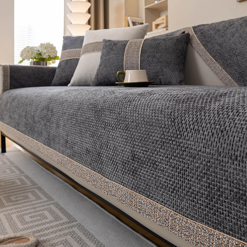 All-Season Modern Tweed Woven Chenille Anti-Slip Cover