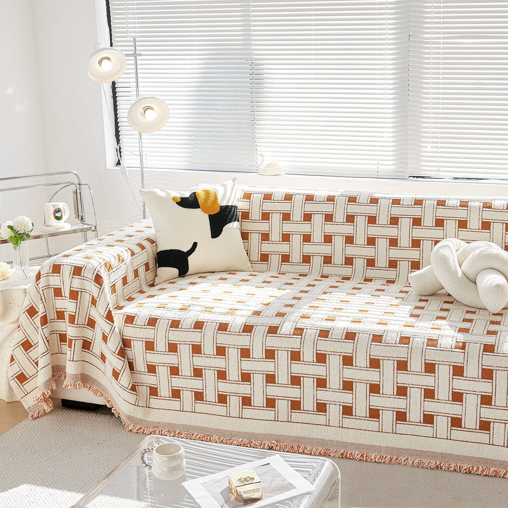 Cozy Winter Crosshatch Style Sofa Cover - Modern, Stylish & Durable Sofa Protection
