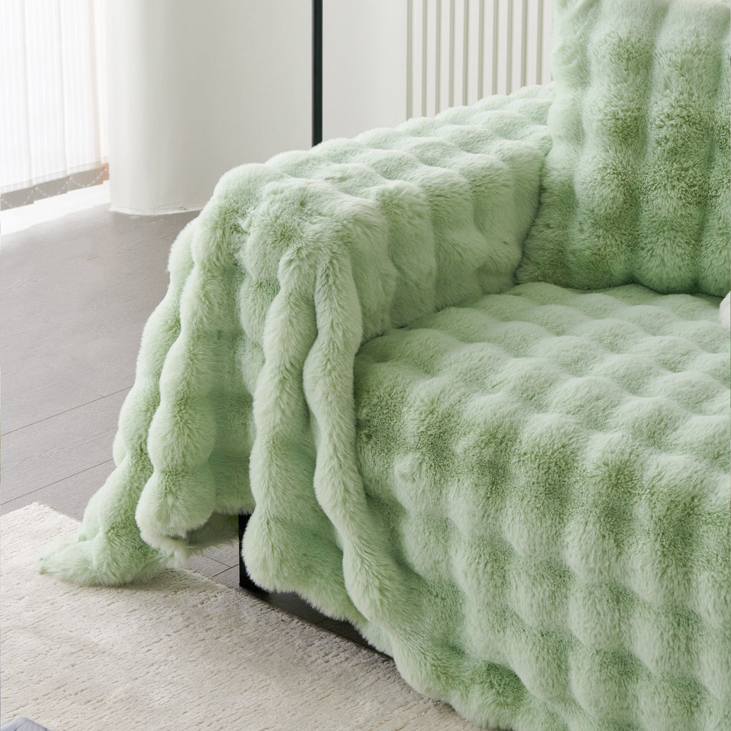 Luxe Ripple Faux Fur Sofa Cover - Modern, Stylish & Durable Sofa Protection