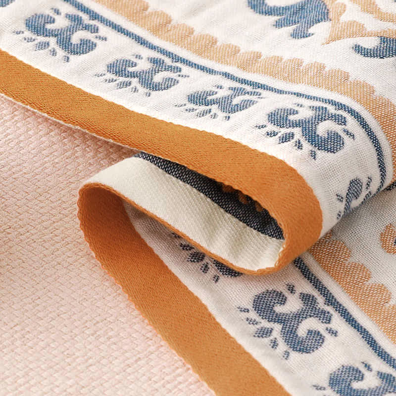 Flower Print Jacquard Cotton Bath Towel 70x140cm
