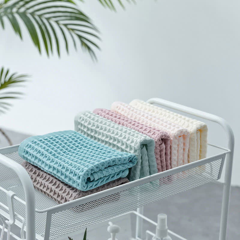 Simple Cotton Waffle Weave Towel 6PCS Eco Friendly