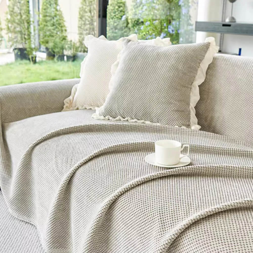 Soft Corduroy Warm Waffle Weave Couch Cover for Comfort