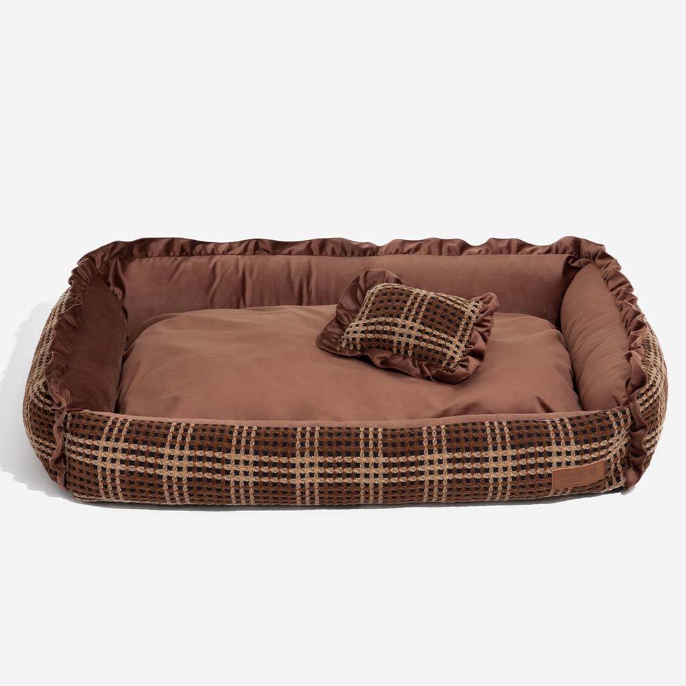 Bliss Bolster Orthopedic Dog Bed Velvet Foam Supportive Design