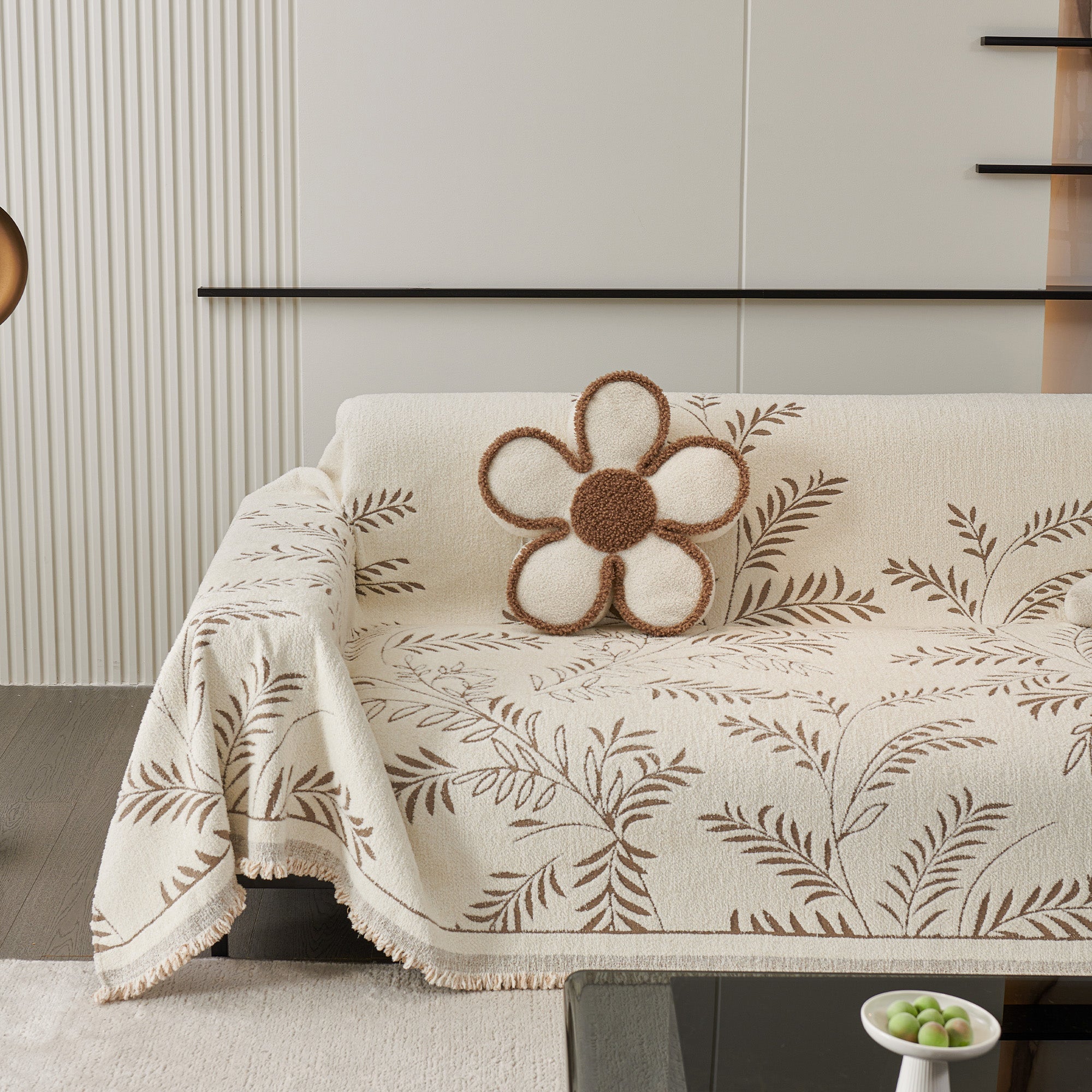 Cozy Winter Botanicals Sofa Cover - Modern, Stylish & Durable Sofa Protection