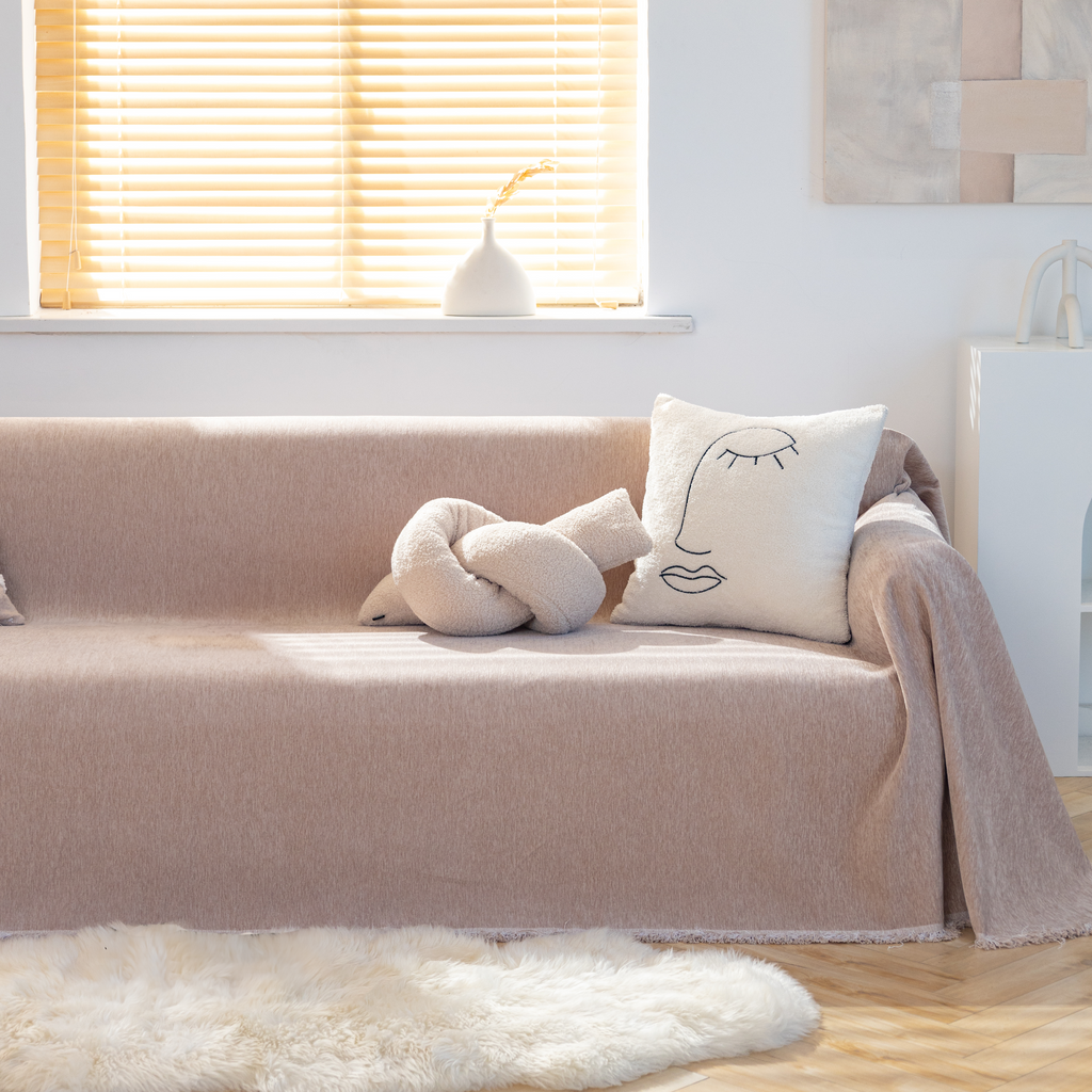 Smooth Mocha Sofa Cover - Modern, Stylish & Durable Sofa Protection