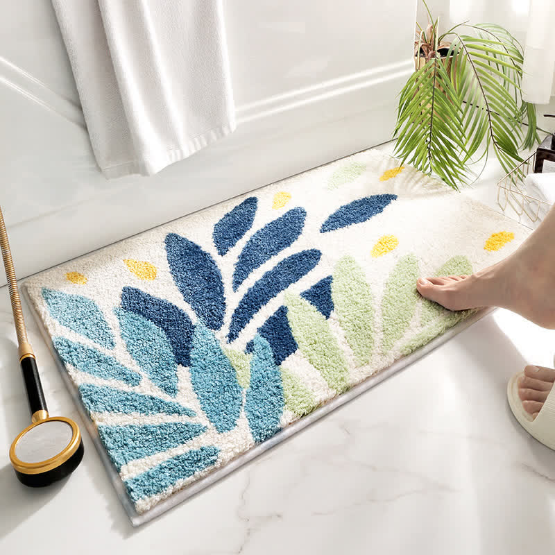 Fluffy Absorbent Bath Rug with Non Slip Backing