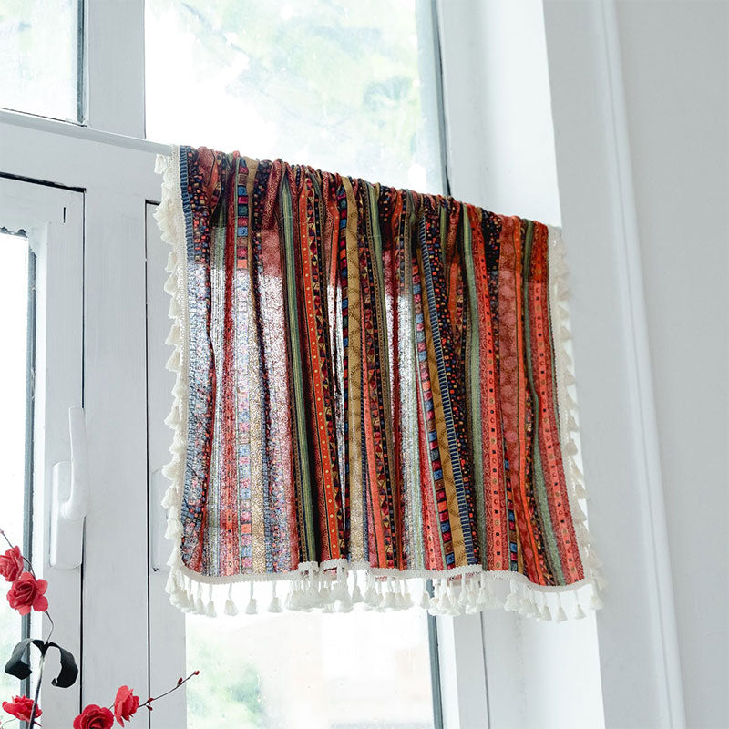Cotton Linen Curtain with Rod Pocket or Hook Option