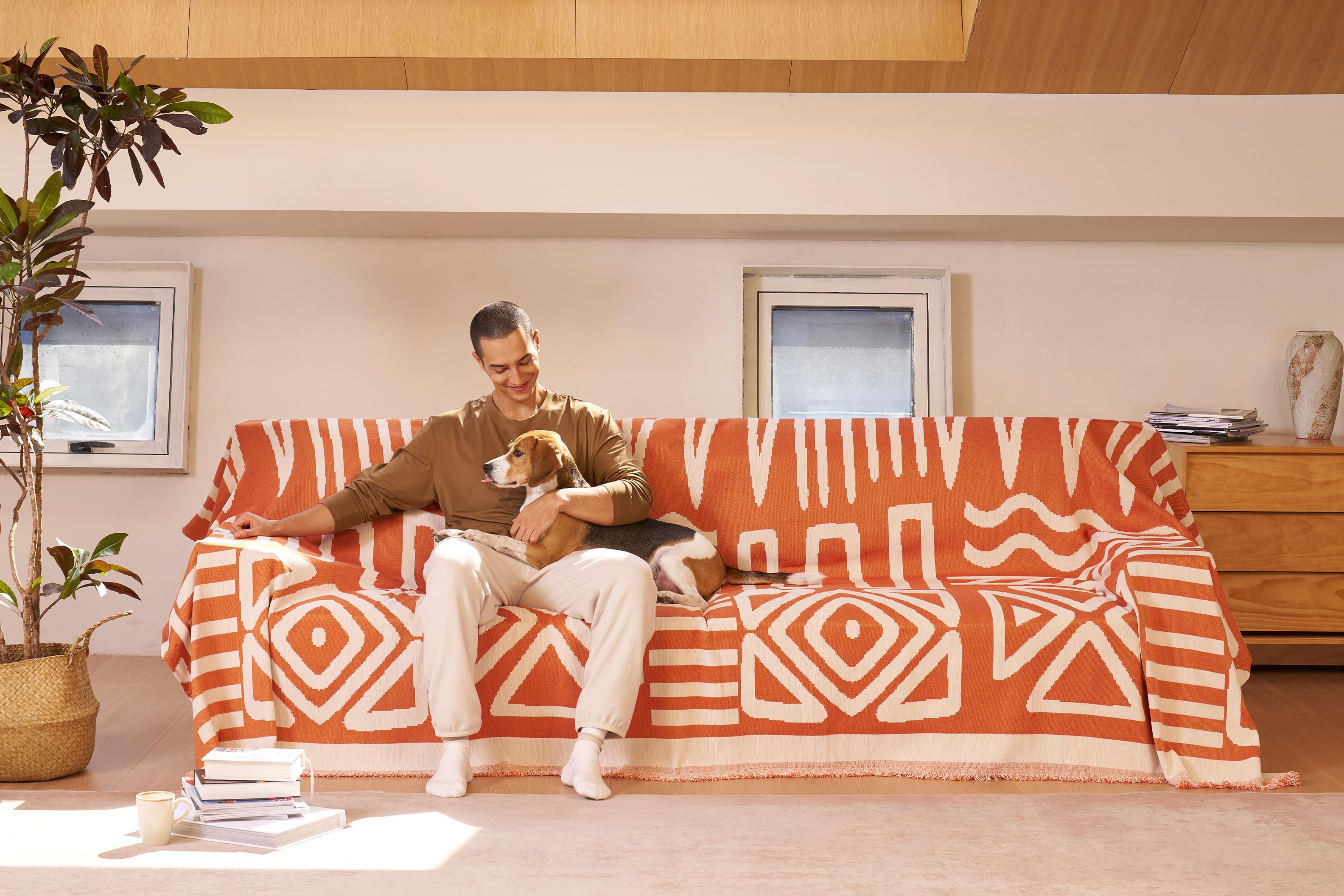 Geometric Boho Style Sofa Cover - Modern, Stylish & Durable Sofa Protection