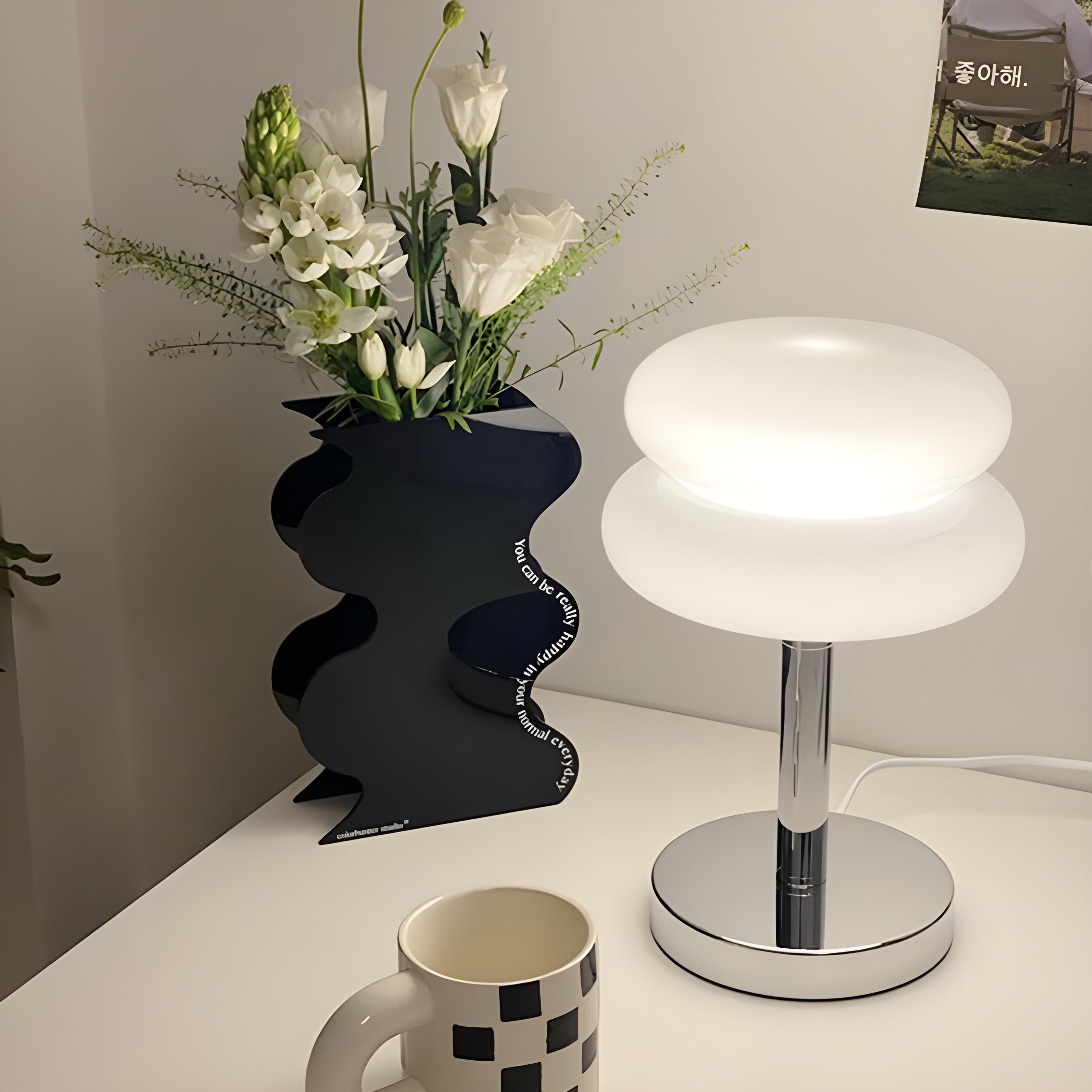 Macaron Glass Table Lamp with Trichromatic Dimming