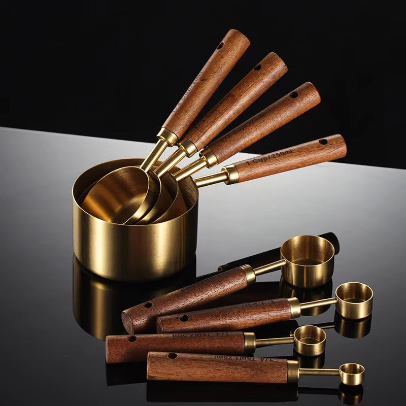 TimberScale 8-Piece Measuring Set in Solid Oak & Stainless Steel