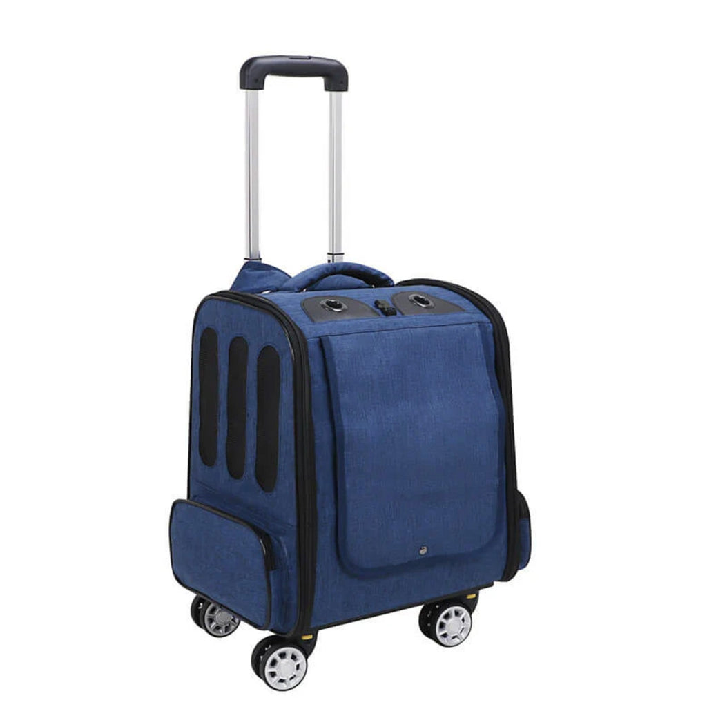 Pet Travel Trolley Case – Foldable, Breathable, and Easy to Carry