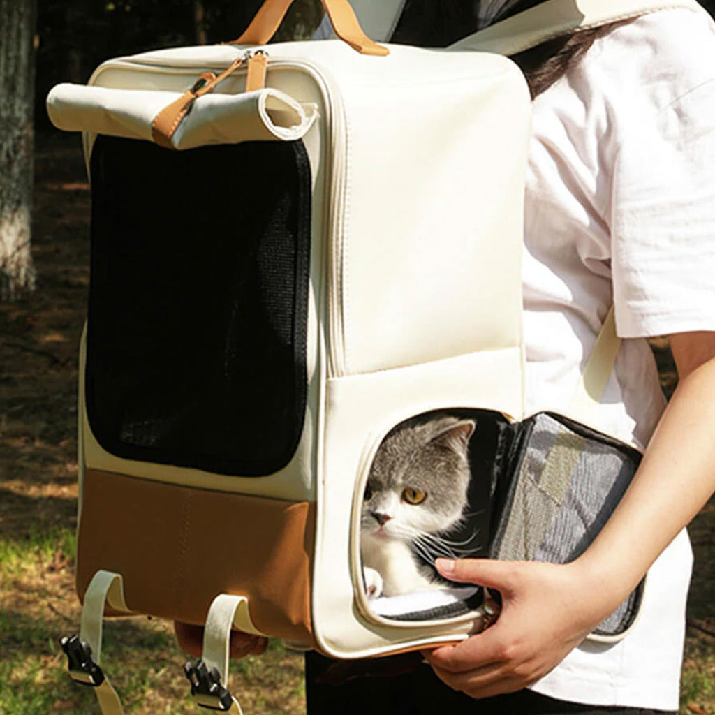 Breathable Cat Backpack – Foldable, Secure, and Travel-Ready
