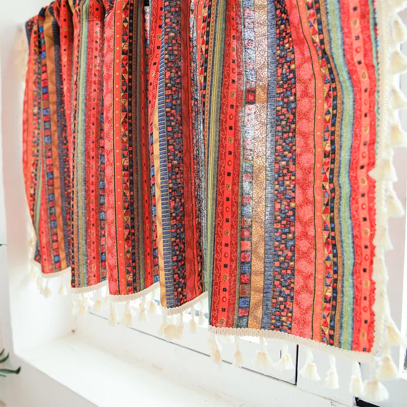 Cotton Linen Curtain with Rod Pocket or Hook Option