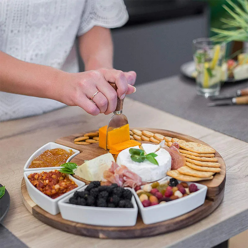 GrandeBoard – Elegant Acacia Wood Cheese Board Set
