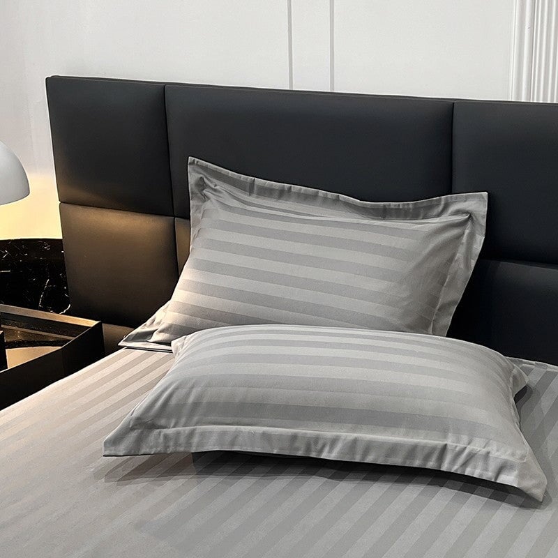 Nordic Luxe Hotel Striped Duvet Cover Set (Organic Cotton, 600 TC)