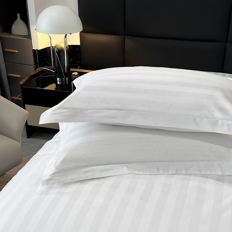 Nordic Luxe Hotel Striped Duvet Cover Set (Organic Cotton, 600 TC)