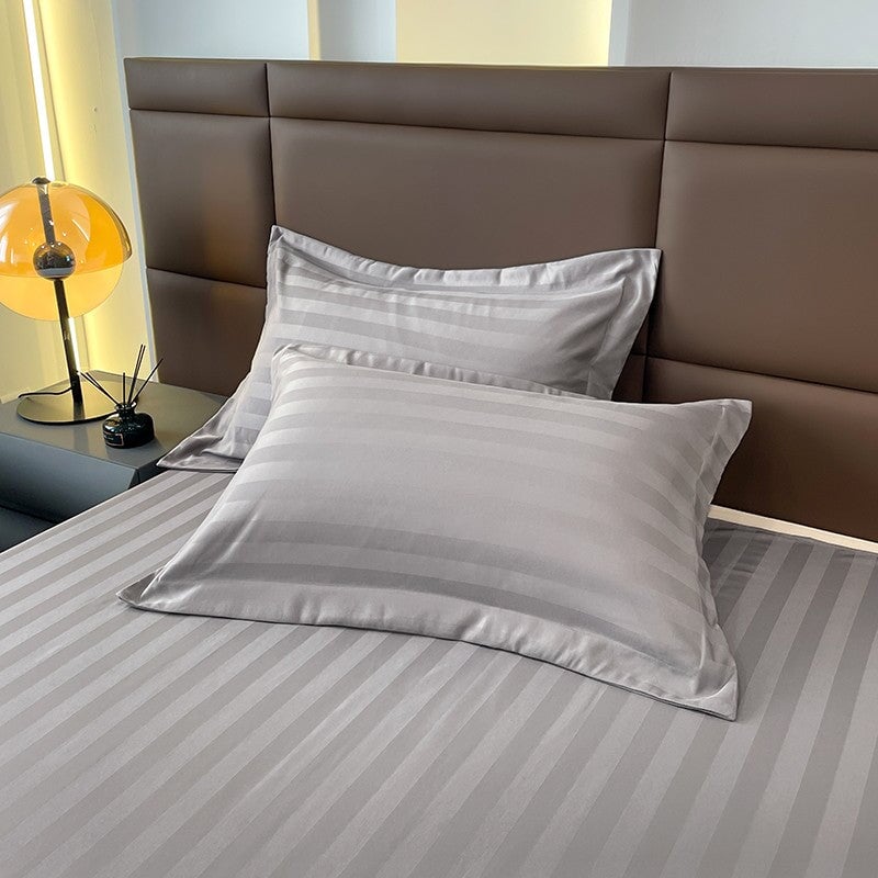 Nordic Luxe Hotel Striped Duvet Cover Set (Organic Cotton, 600 TC)