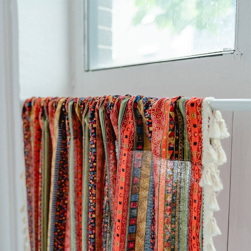 Cotton Linen Curtain with Rod Pocket or Hook Option