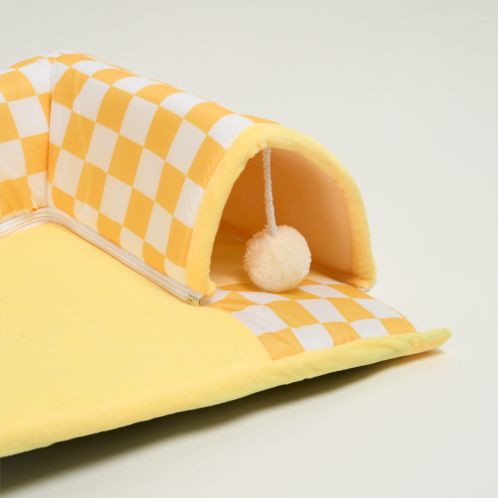 Plaid Purr Retreat Tunnel – Cozy, Interactive, and Easy to Clean
