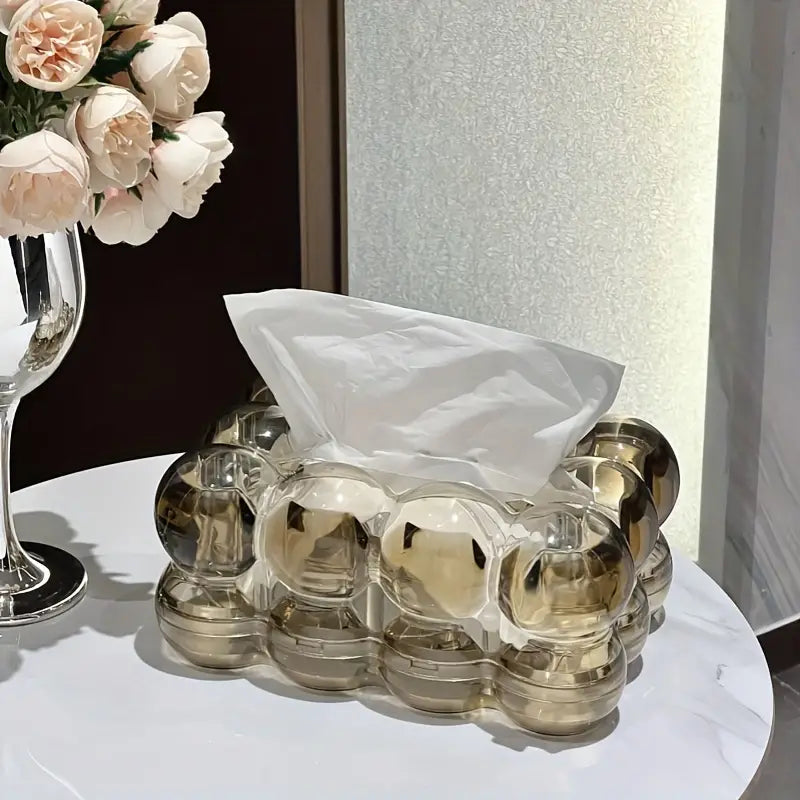 LumiScape Tissue Box – Sculptural Acrylic Design Elegance