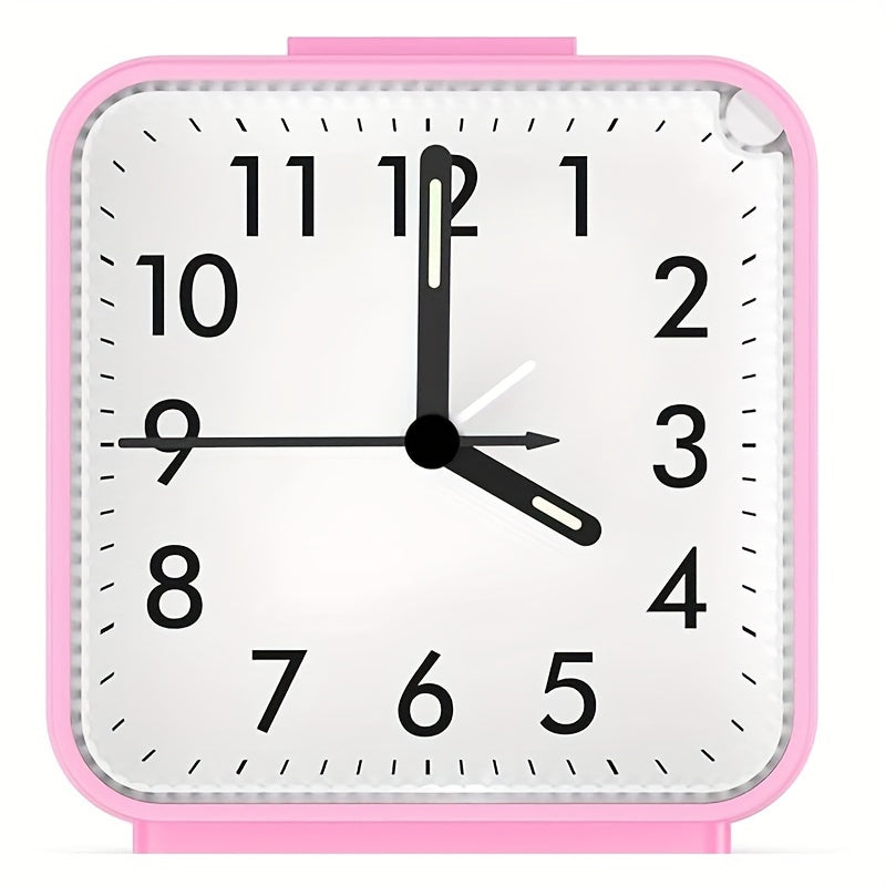 Elegant Rectangular Alarm Clock with Glowing Hands and Nightlight