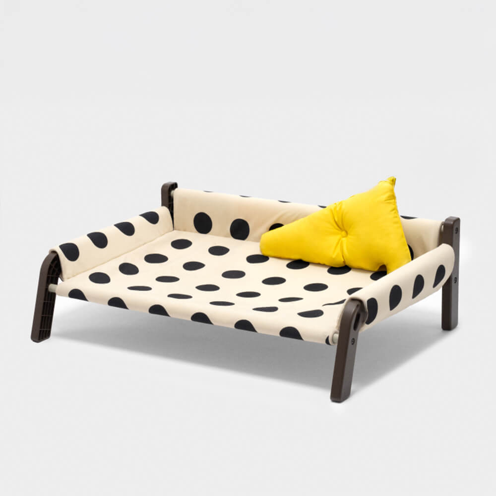Polka Dot Frosted Suede Summer Cool Dog Bed Stylish Breathable
