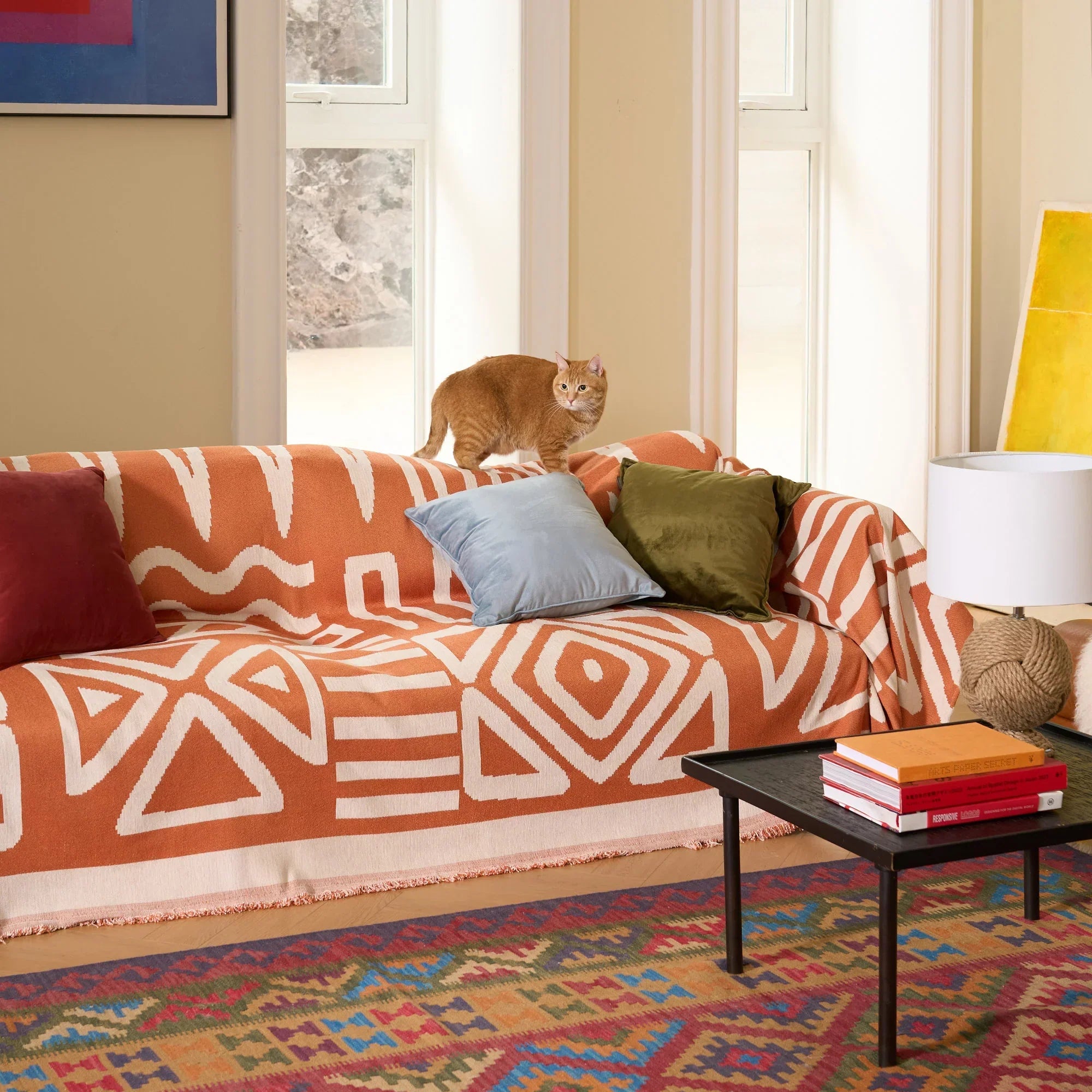 Geometric Boho Style Sofa Cover - Modern, Stylish & Durable Sofa Protection