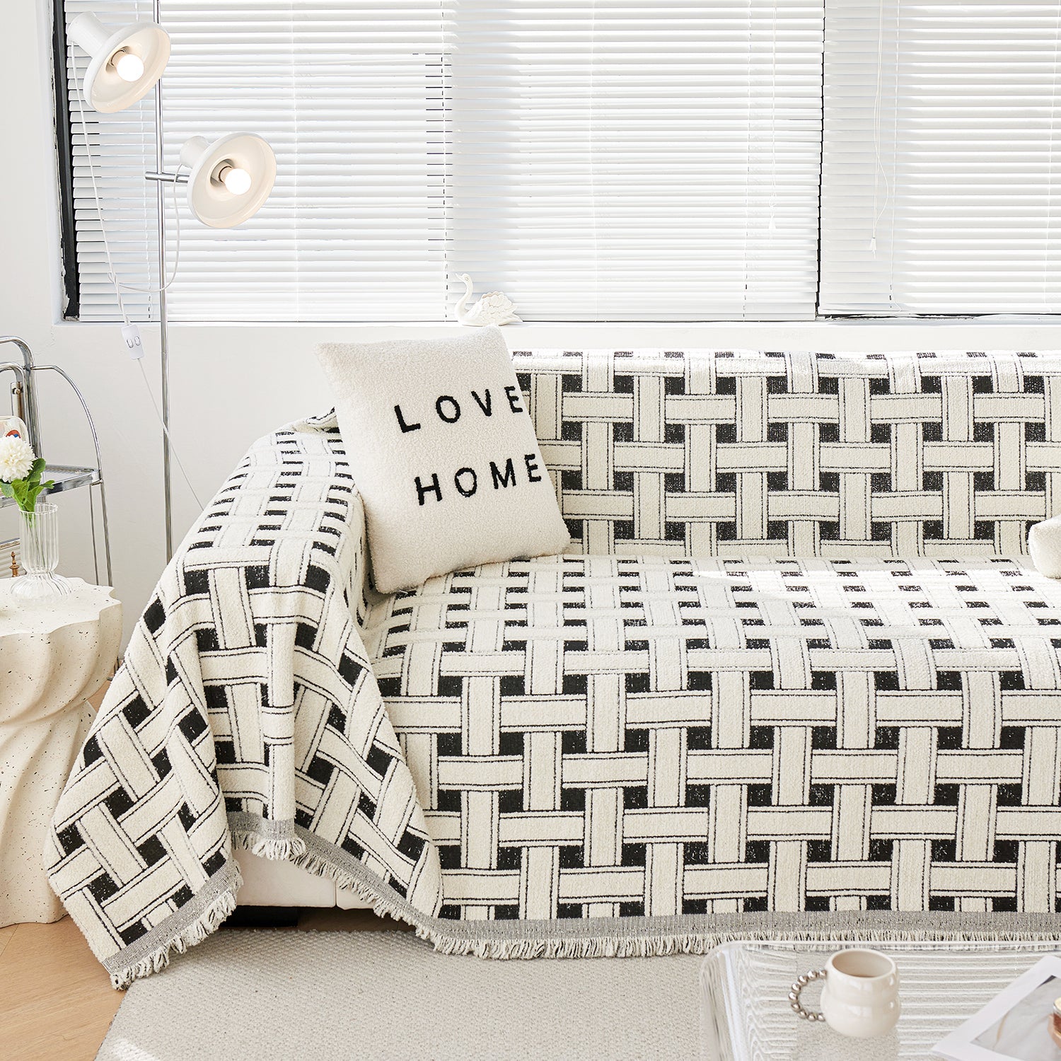 Cozy Winter Crosshatch Style Sofa Cover - Modern, Stylish & Durable Sofa Protection