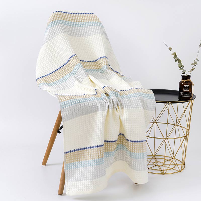 Colorblock Striped Cotton Bath Towel Super Absorbent