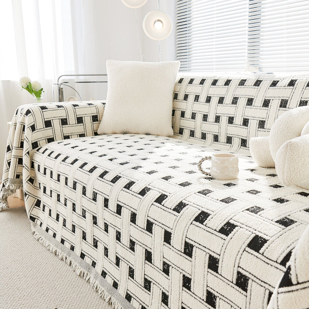 Cozy Winter Crosshatch Style Sofa Cover - Modern, Stylish & Durable Sofa Protection