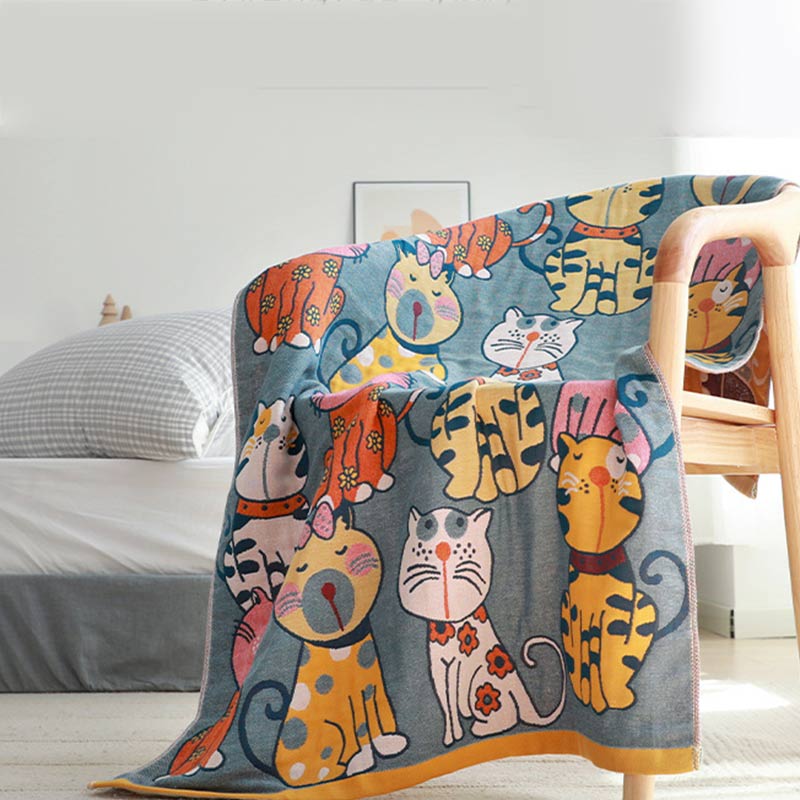 Cat Cotton Bath Towel Baby Blanket Soft Durable