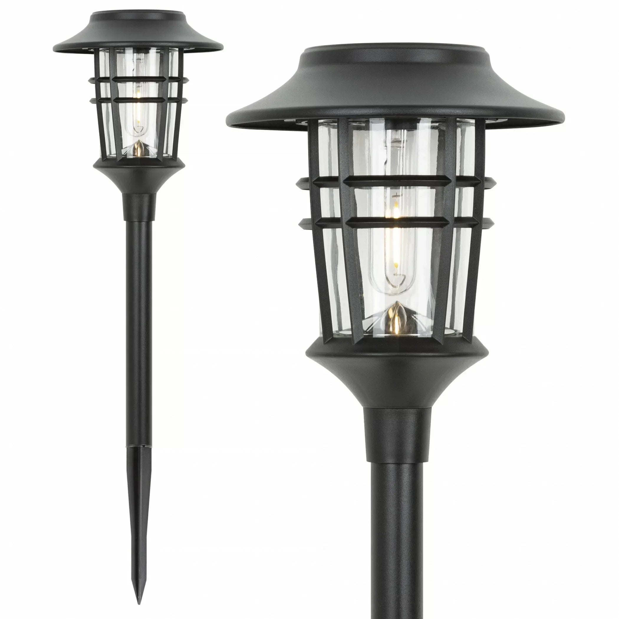 Solar Floor Lamp – Elegant Stainless Steel and Weatherproof