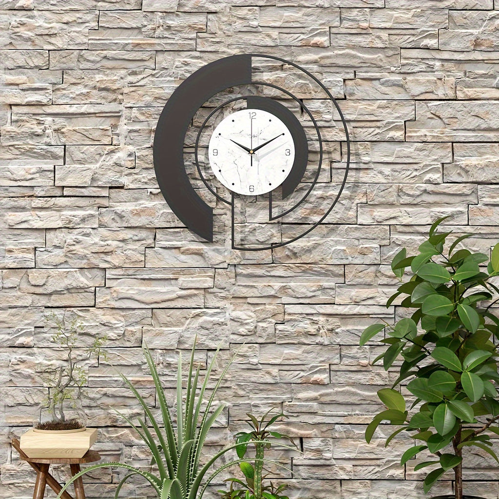 Timeless Geometry Black Metal Wall Clock