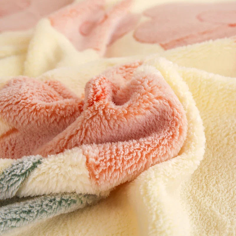 Thick Fleece Warm Flannel Winter Duvet Cover Set