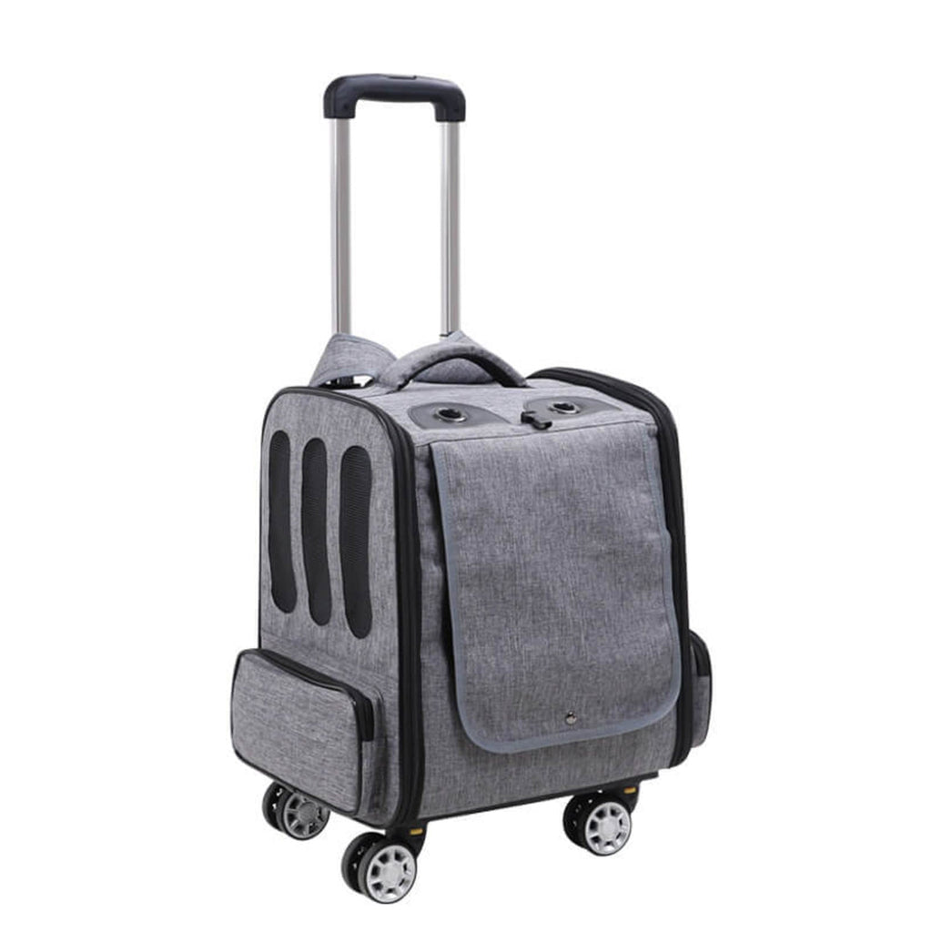 Pet Travel Trolley Case – Foldable, Breathable, and Easy to Carry