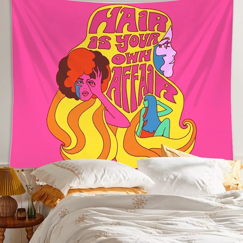 80's Retro Hippie Style Wall Hanging Tapestry 100% Polyester