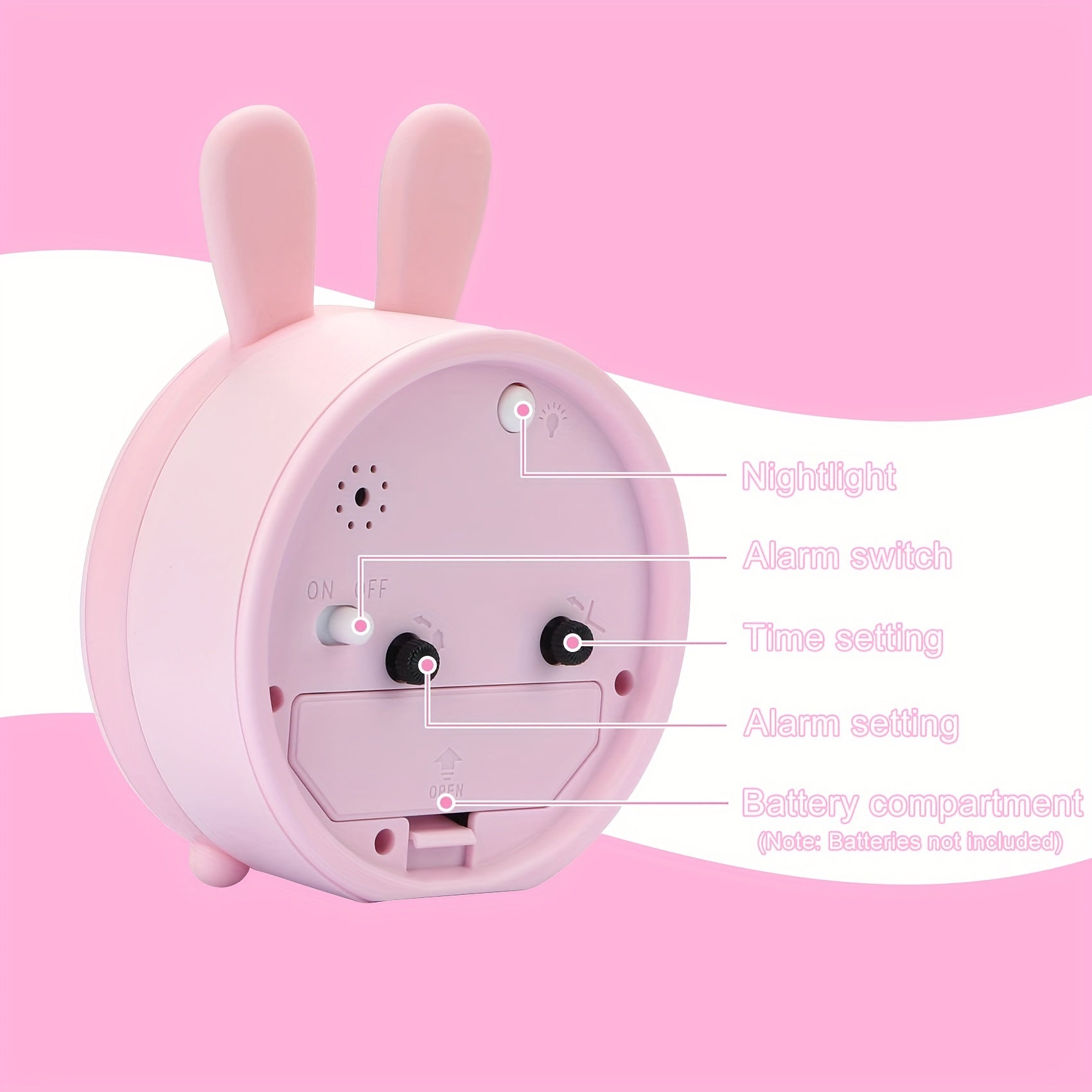 QuietGlow Silent Alarm Clock with Night Light for Sleep