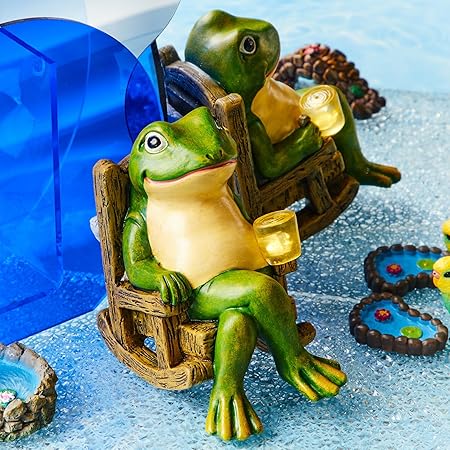 Glowing Garden Frog Solar Powered Weatherproof Decor